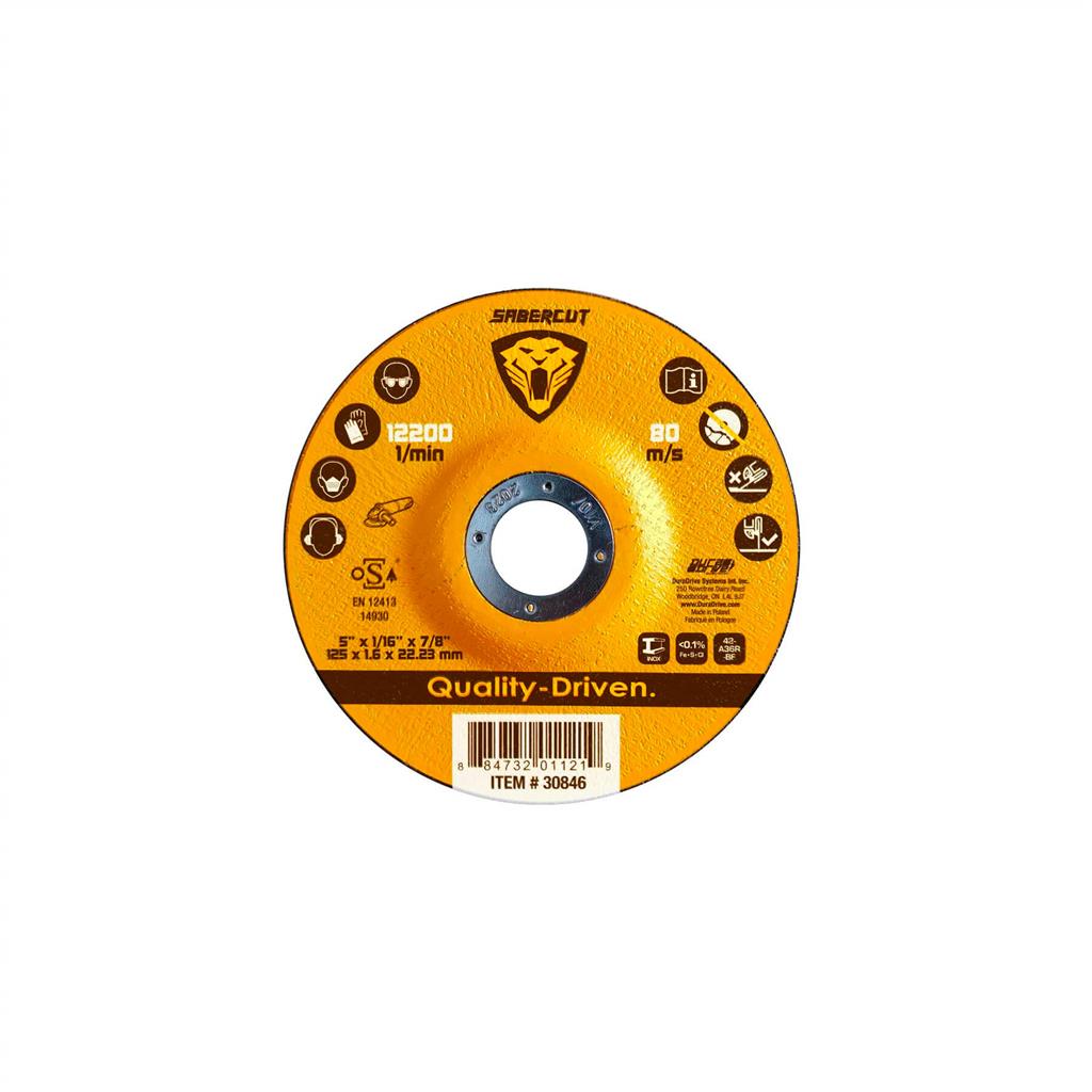 Sabercut 5 in. x 1/16 in. Type 27 Cut-Off Grinder Wheel for Metal Cutting