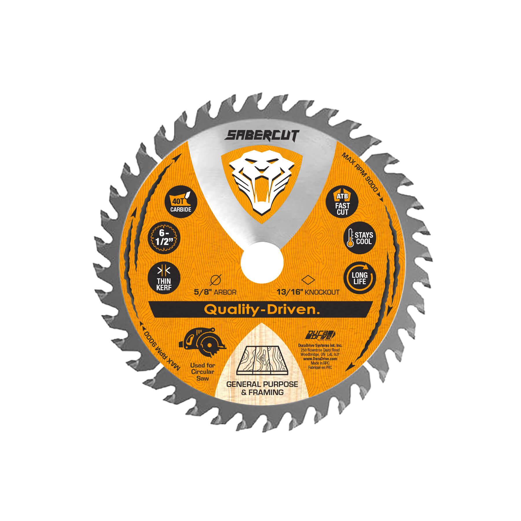 Sabercut 6-1/2 in x 40T Carbide Tooth Framing Blade