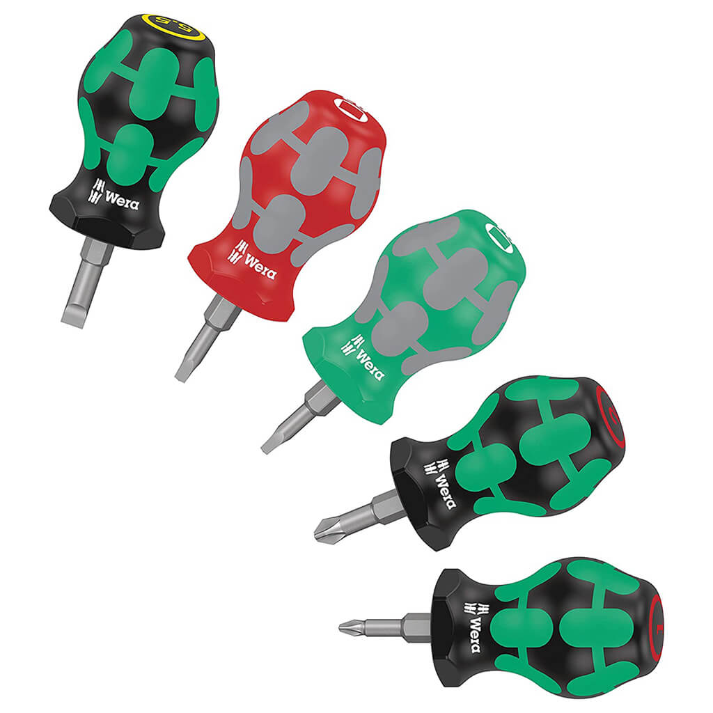 Wera 05008872001 5-Piece Kraftform Stubby 3 Screwdriver Set