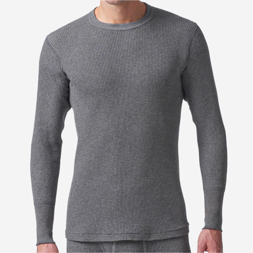 Stanfield's Long Sleeve Waffle-Knit Crew Neck Charcoal Thermal Shirt