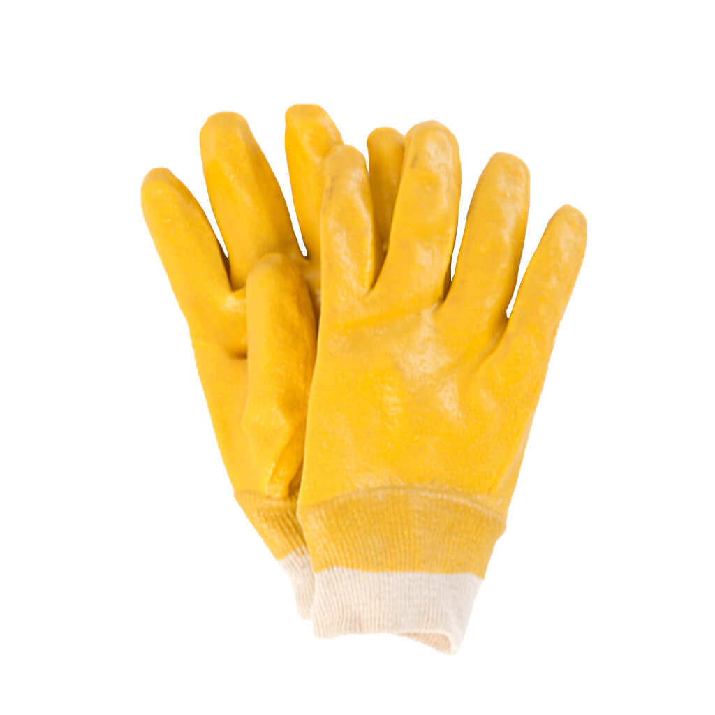 Wayne Safety 11I-HKI100YU 10 in. Men's Yellow Knitted Wrist PVC Gloves -12 Pack