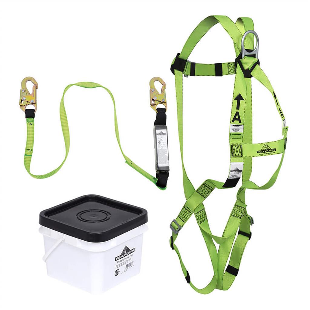 Peakworks FBH100002A Class A 3-Point Compliance Harness and Lanyard with Snap Hooks Kit