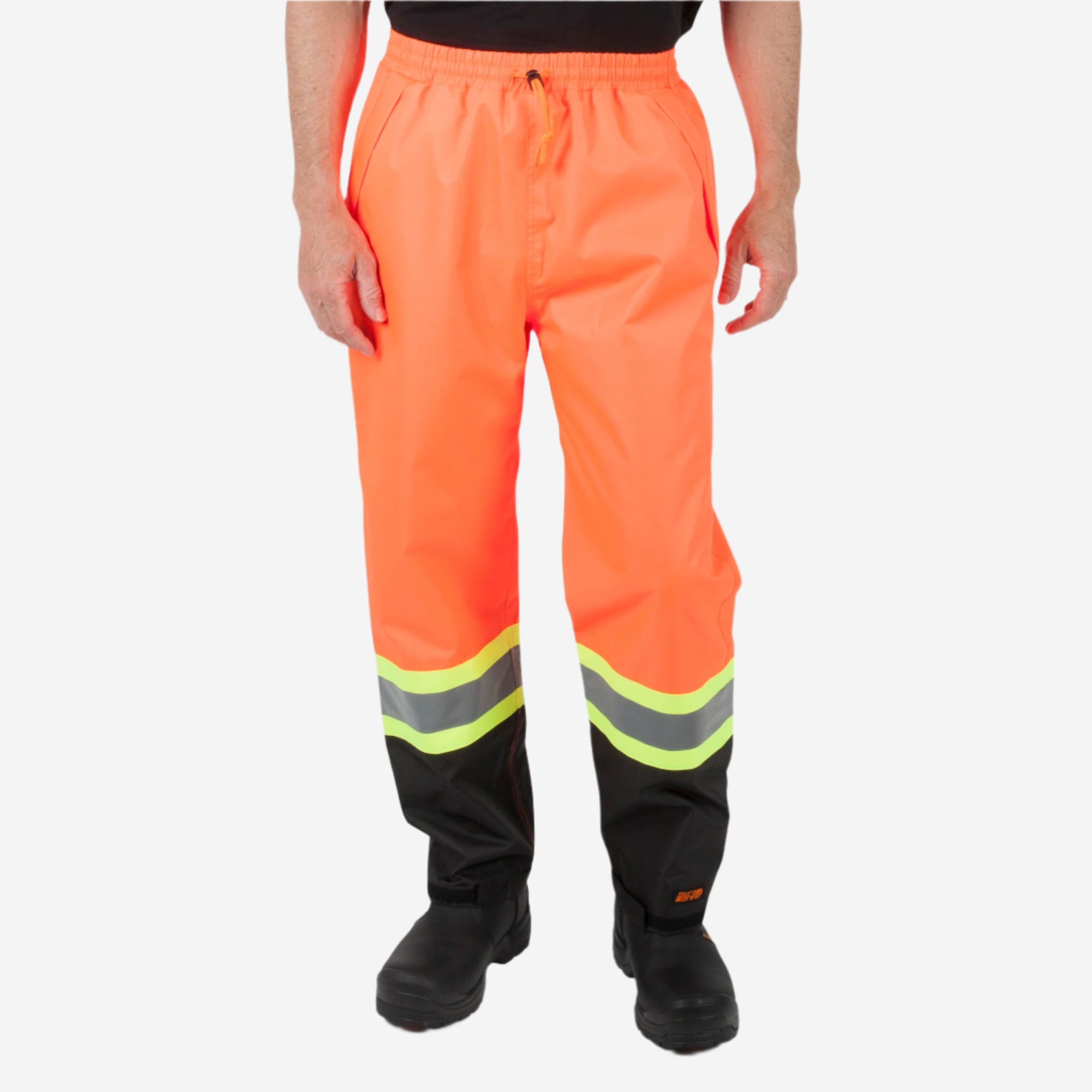 DURADRIVE MEN'S HI-VIS REFLECTIVE TAPE RIPSTOP RAIN PANTS - ORANGE