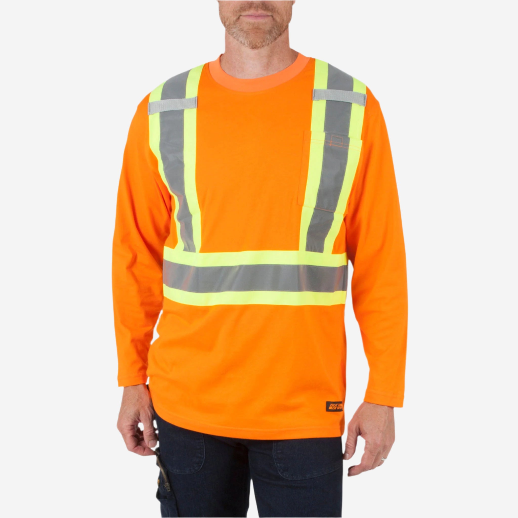 DURADRIVE 100% COTTON HI-VIS L/S T-SHIRT - ORANGE