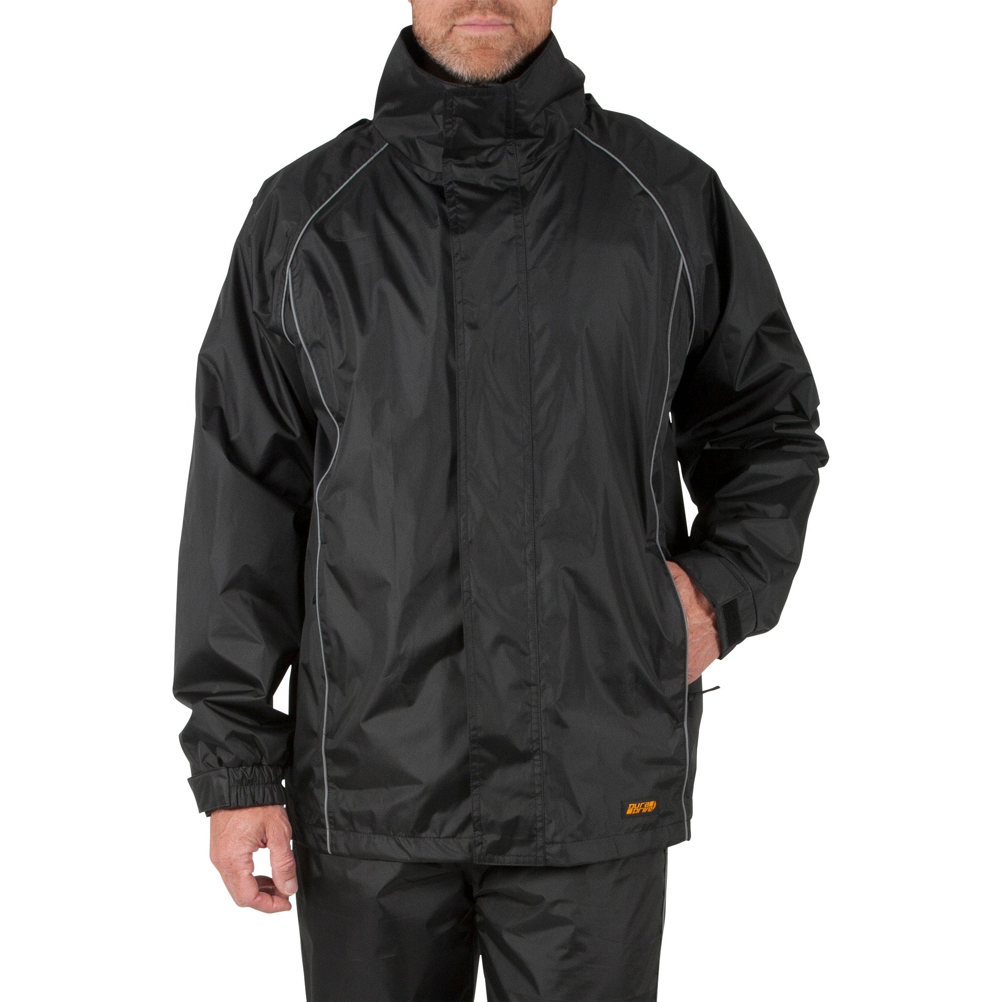 DURADRIVE 32135 SEAM SEALED BREATHABLE RAIN WORK COAT Black L