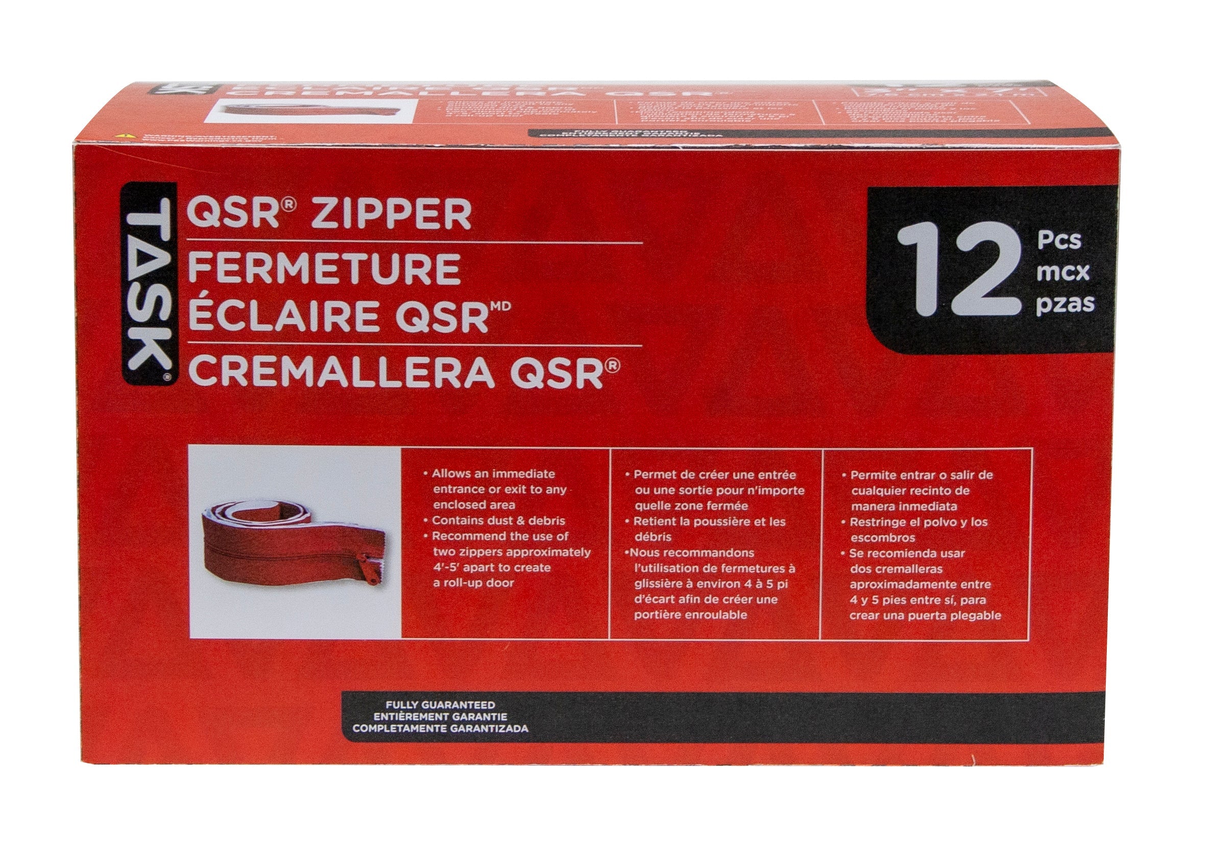 TASK 3in. x 7ft. QRS Containment System Adhesive Zipper (12-Pack)