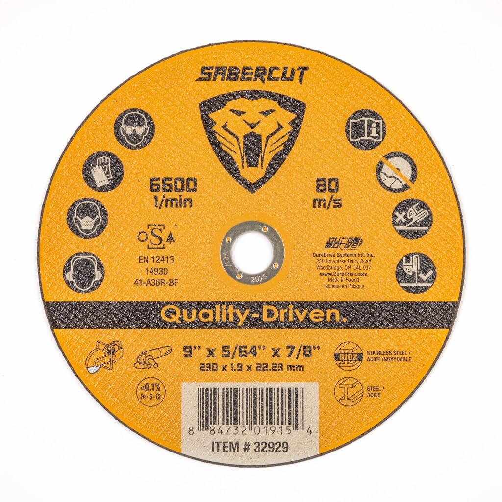 Sabercut 9 in. x 5/64 in. Type 1 Cut-off Grinder Wheel For Metal Cutting