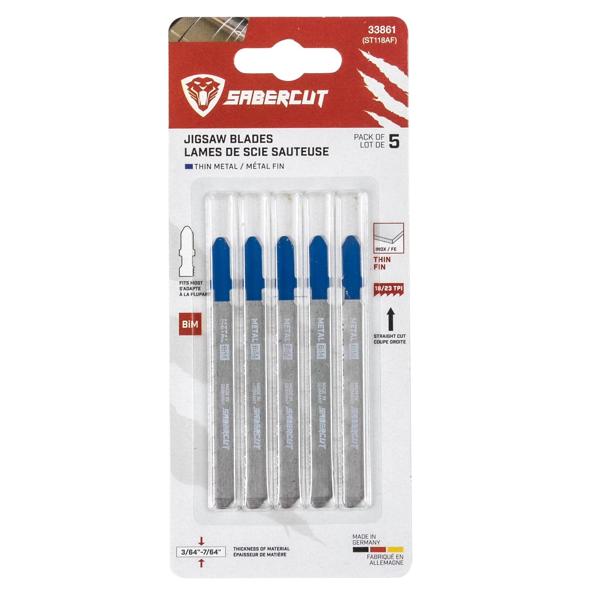 Sabercut 3-1/2 in. x 18/23T BIM Thin Metal Jigsaw (5-pack)