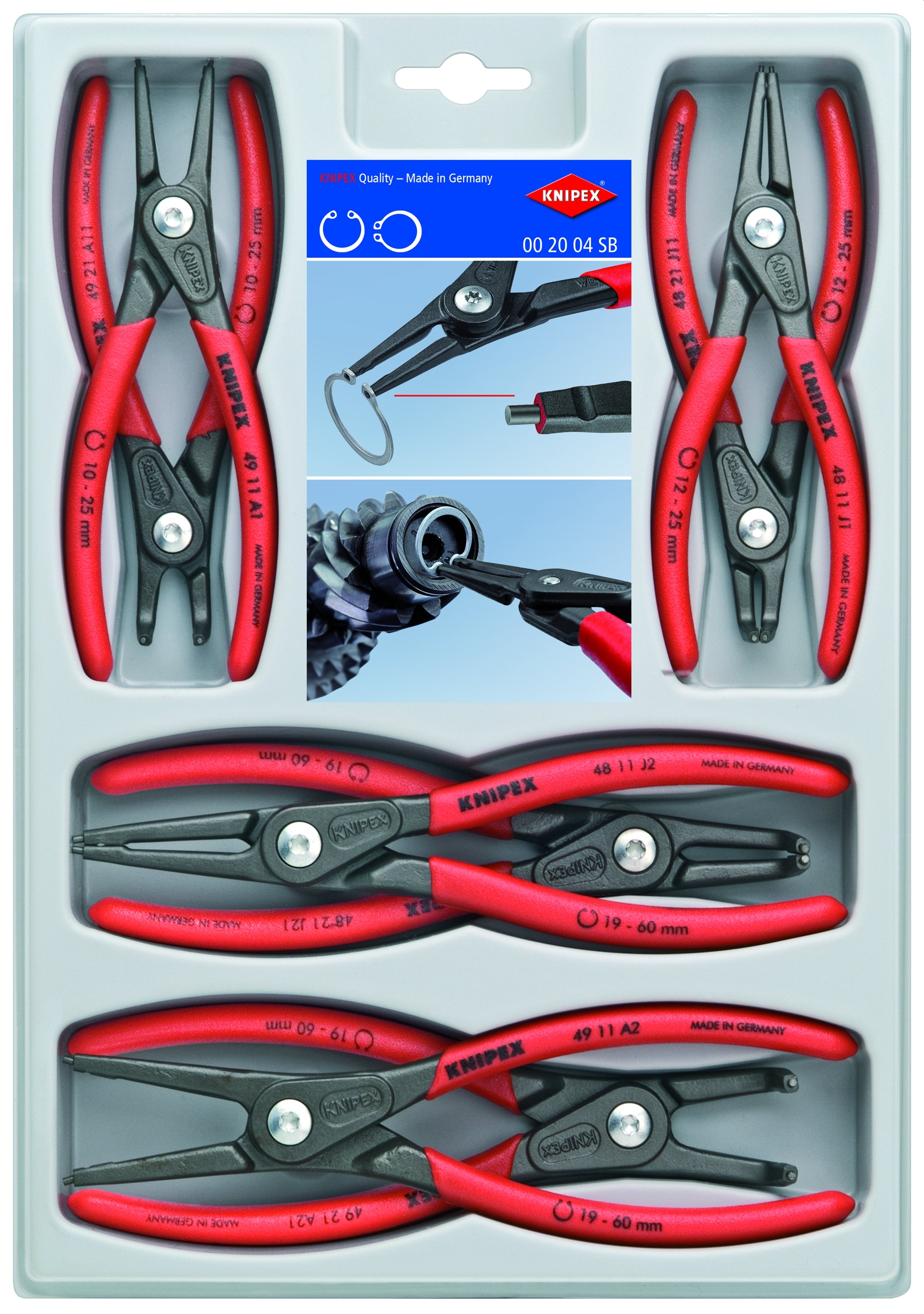 Knipex 00 20 04 SB Precision CIRCLIP Set 8pc