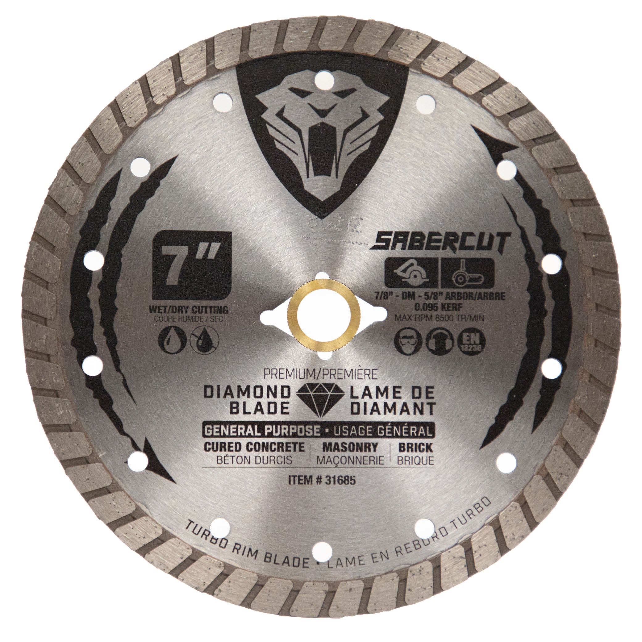 Sabercut 7 in. General Purpose Concrete, Brick & Masonry Turbo Continuous Diamond Blade