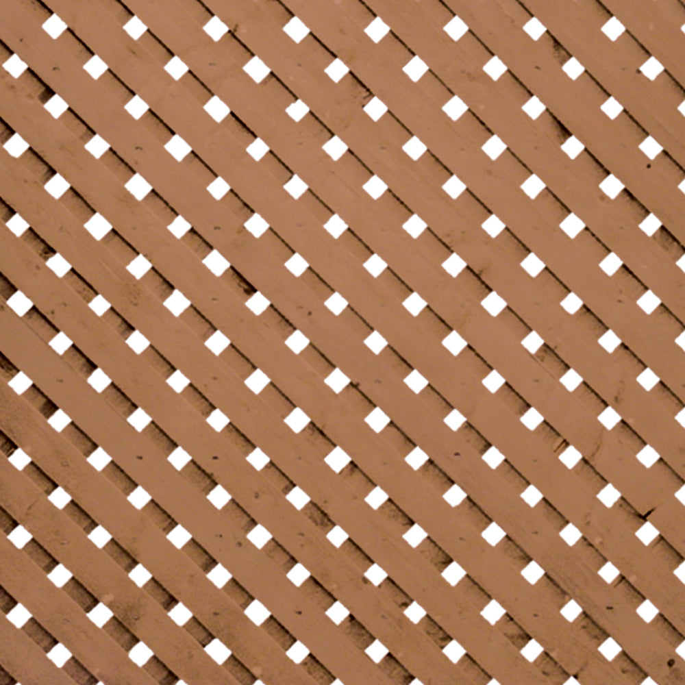 Taiga 12 in. x 8 ft. Brown Pressure Treated Privacy Plus Lattice