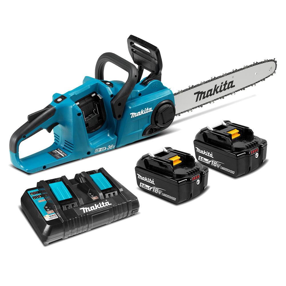 MAKITA DUC400PT2 36V(18Vx2) LXT Brushless 16 in. Rear Handle Chainsaw Kit (5.0Ah x2)