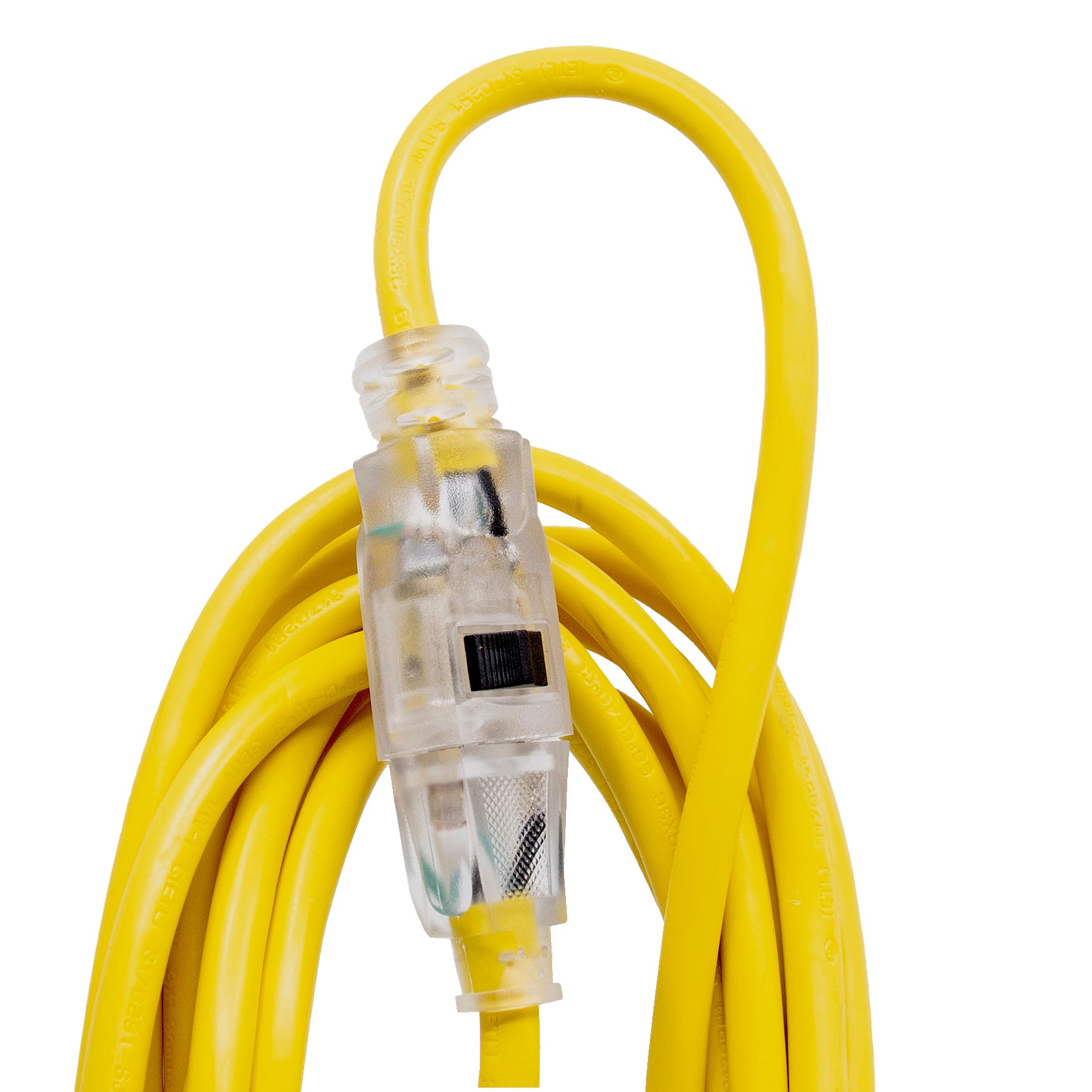 TOOLWAY 140034 Extension Cord 12/3 SJTW 50 ft. Yellow Single Tap w/Lock