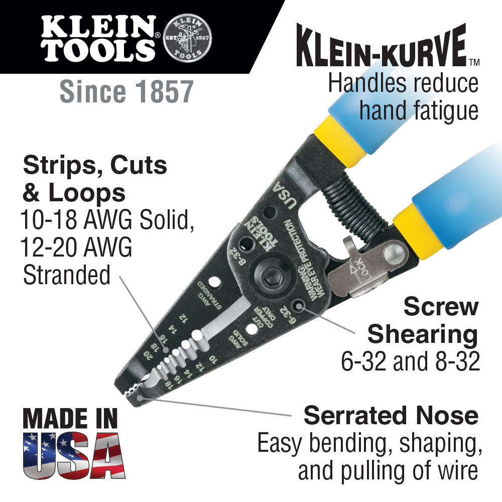 Klein 11055 Solid & Stranded Copper Wire Stripper & Cutter