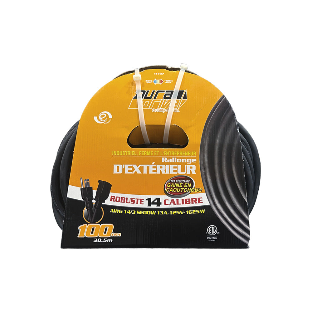 DuraDrive 100 ft. 14/3 SEOOW Single Tap Extension Cord