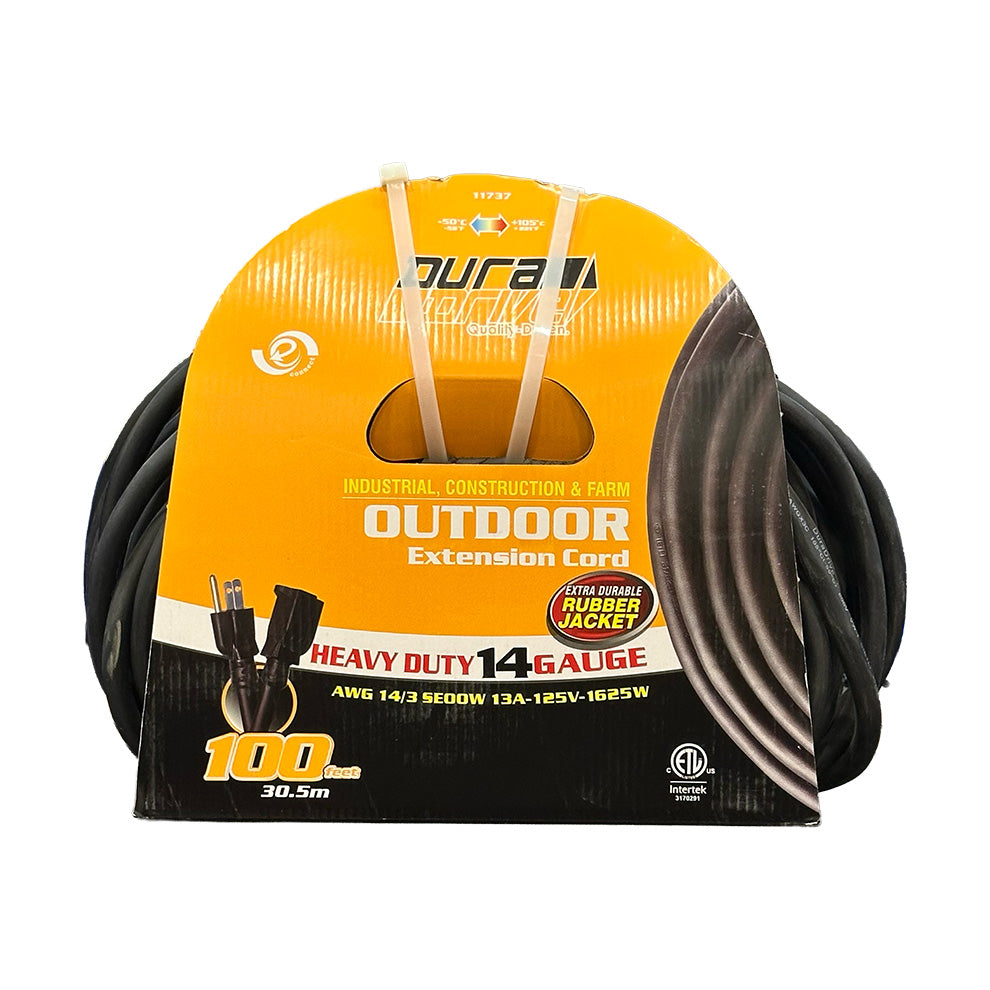 DuraDrive 100 ft. 14/3 SEOOW Single Tap Extension Cord