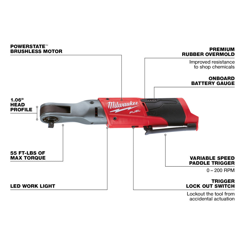MILWAUKEE 2557-20 3/8 in. M12 RATCHET (Tool Only)