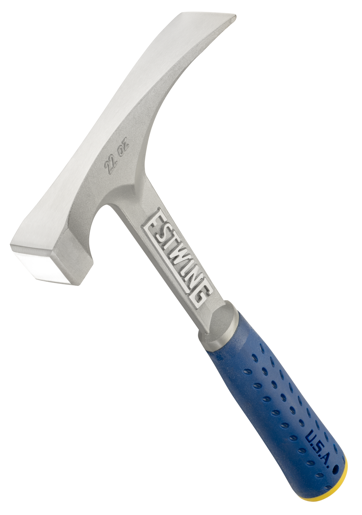 Estwing E6-22BLC 22 oz. x 12 in. Smooth Face BLUE SHOCK REDUCTION GRIP Solid Steel BIG FACE Bricklayer Mason's Hammer