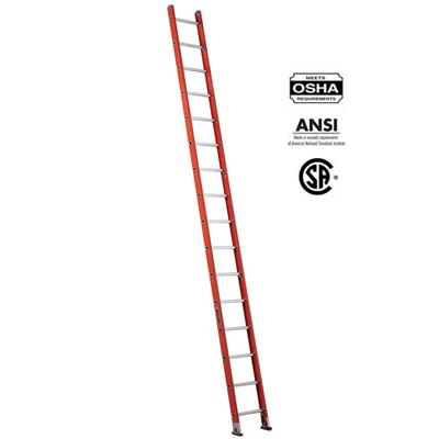 LOUISVILLE FE3116 16 ft. Fiberglass Single Straight Ladder with 300 lb. Load Capacity Type IA Duty R