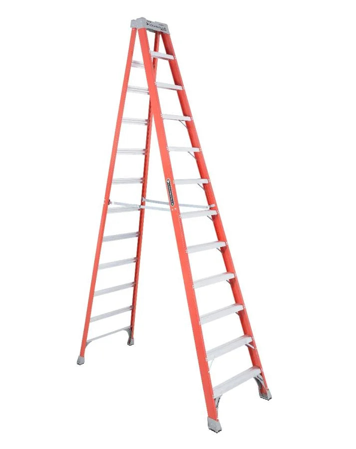 LOUISVILLE FS1512 12 ft. Fiberglass Step Ladder with 300 lb. Load Capacity Type IA Duty Rating