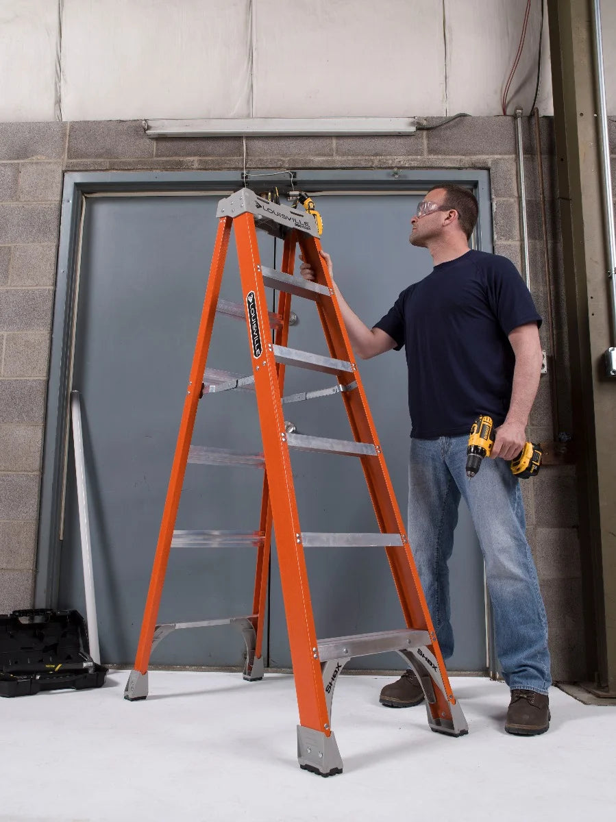 LOUISVILLE FS1504 4 ft. Fiberglass Step Ladder with 300 lb. Load Capacity Type IA Duty Rating