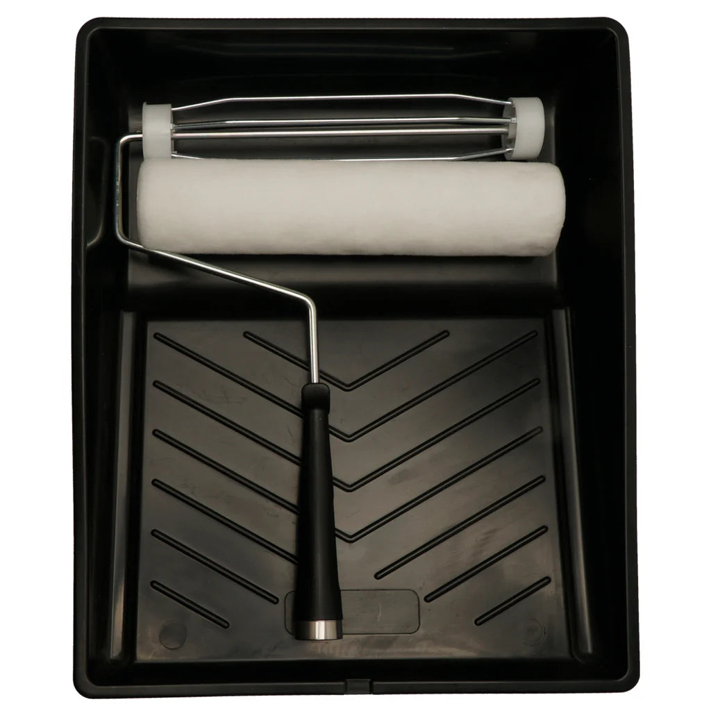 Toolway 122007 9-1/2 in. Painter Roller Kit with Roller, Roller Frame, and Paint Tray (3-Pieces)