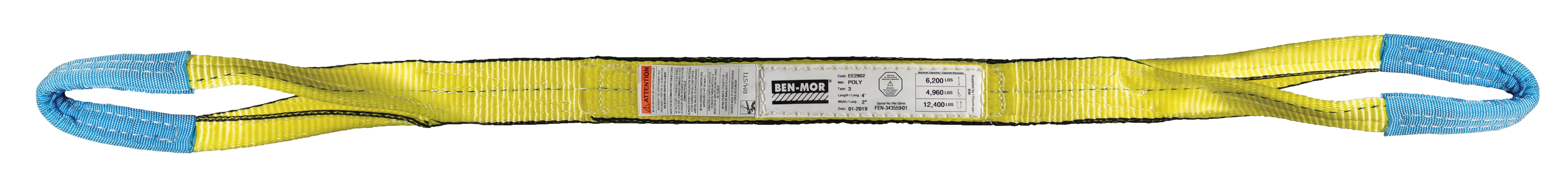 Ben-Mor EE2-902Y06T3 2 in. x 6 ft. 2-Ply Type 3 Synthetic Web Sling