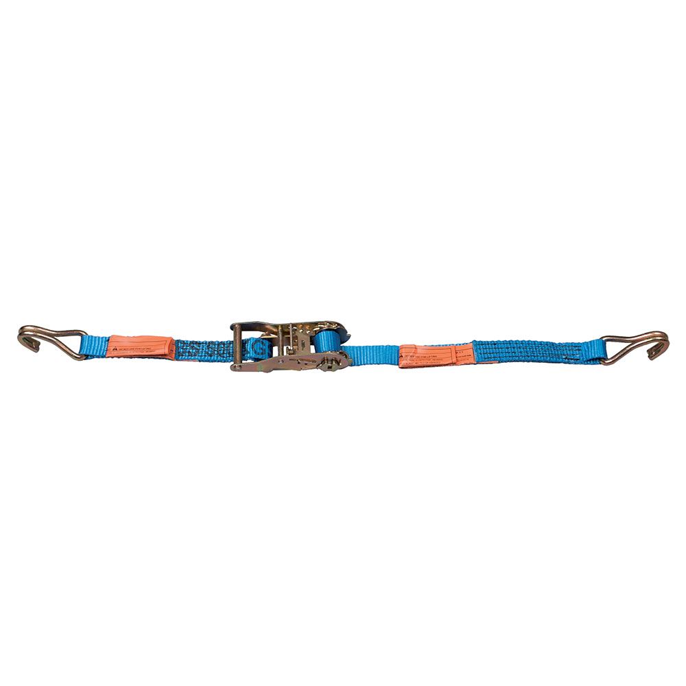 Ben-Mor RSWH1-12BLUE 1100 lb Stainless Steel Polyester Tie-Down Ratchet Strap with Wire Hook