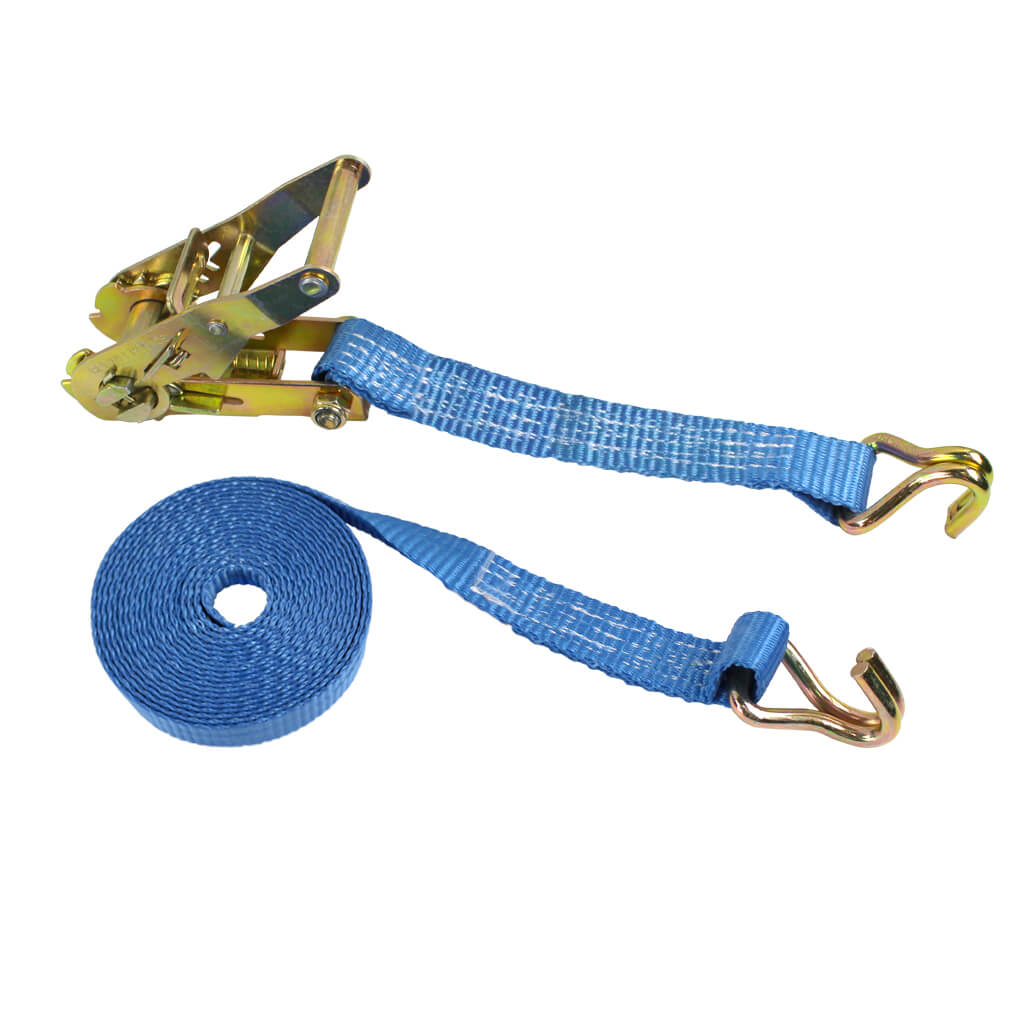 Ben-Mor RSWH1-12BLUE 1100 lb Stainless Steel Polyester Tie-Down Ratchet Strap with Wire Hook