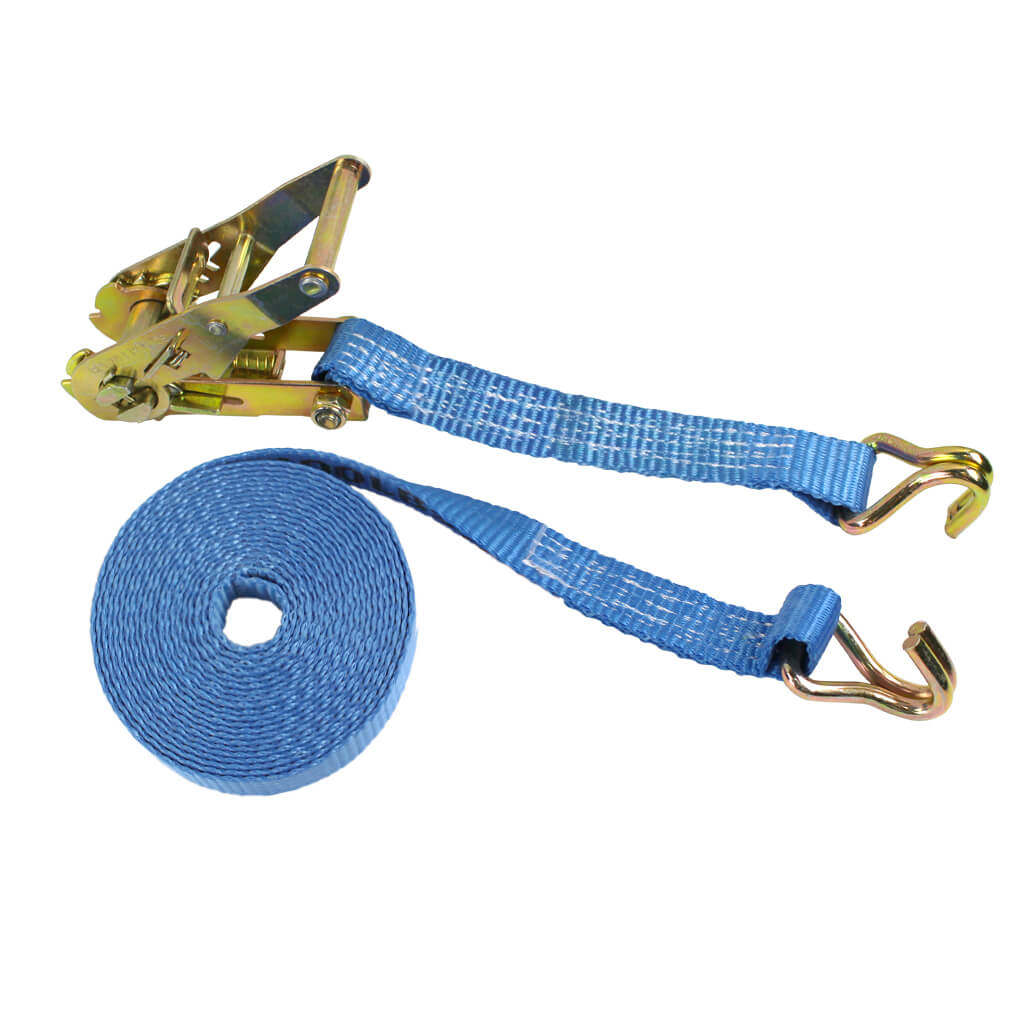 Ben-Mor RSWH1-16BLUE 1100 lb Stainless Steel Polyester Tie-Down Ratchet Strap with Wire Hook