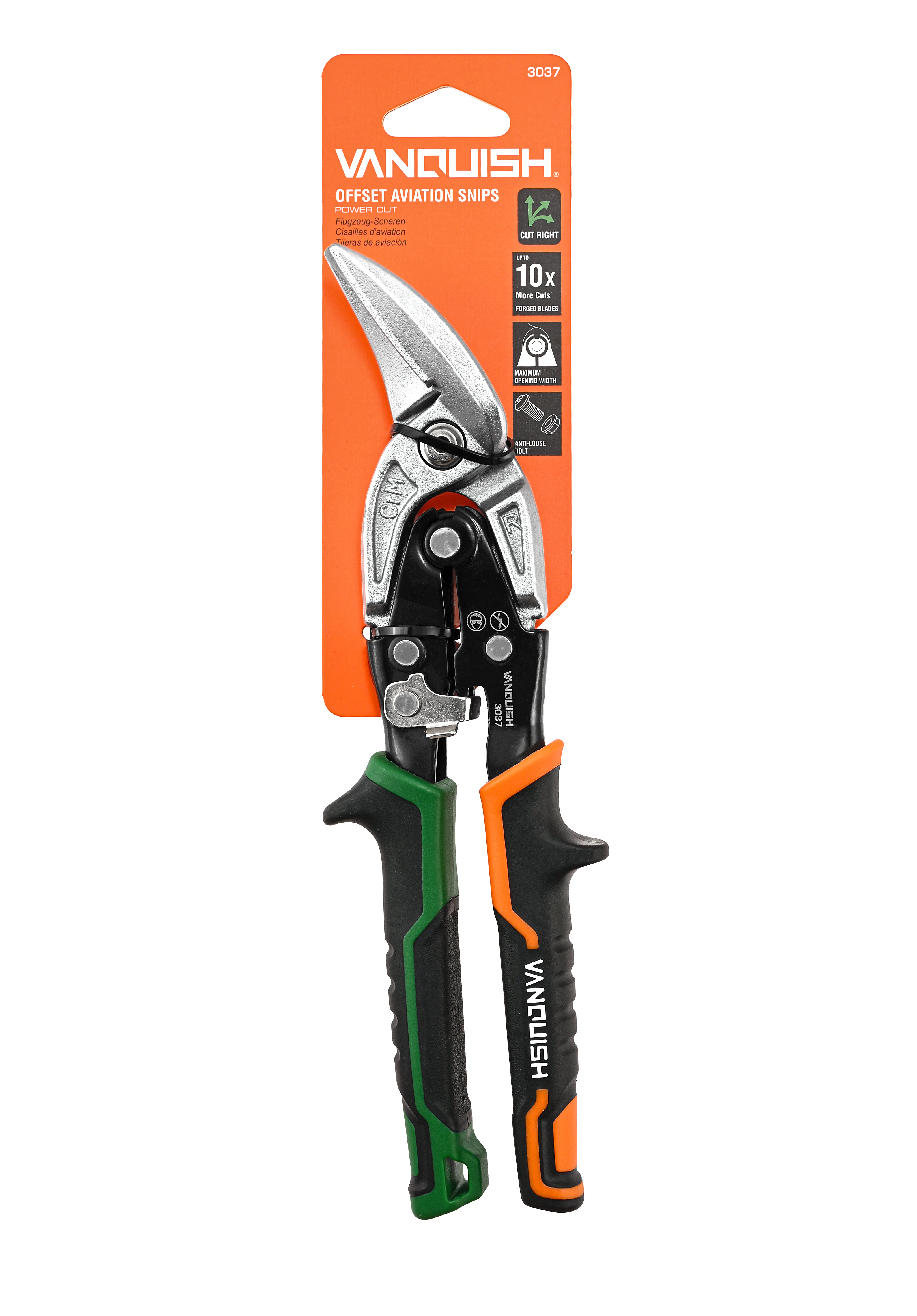 Vanquish 3037 10 in. Left-Cut Offset Aviation Snip