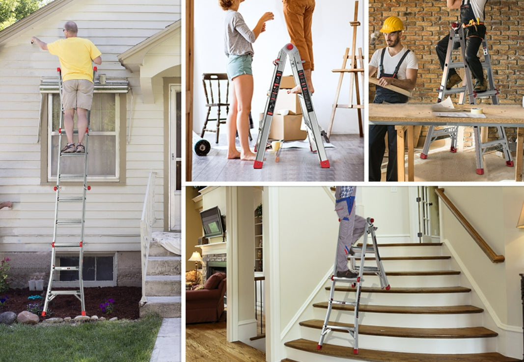 DuraDrive 13' Aluminum Multi Position Ladder, 300 Lbs. Grade 1A