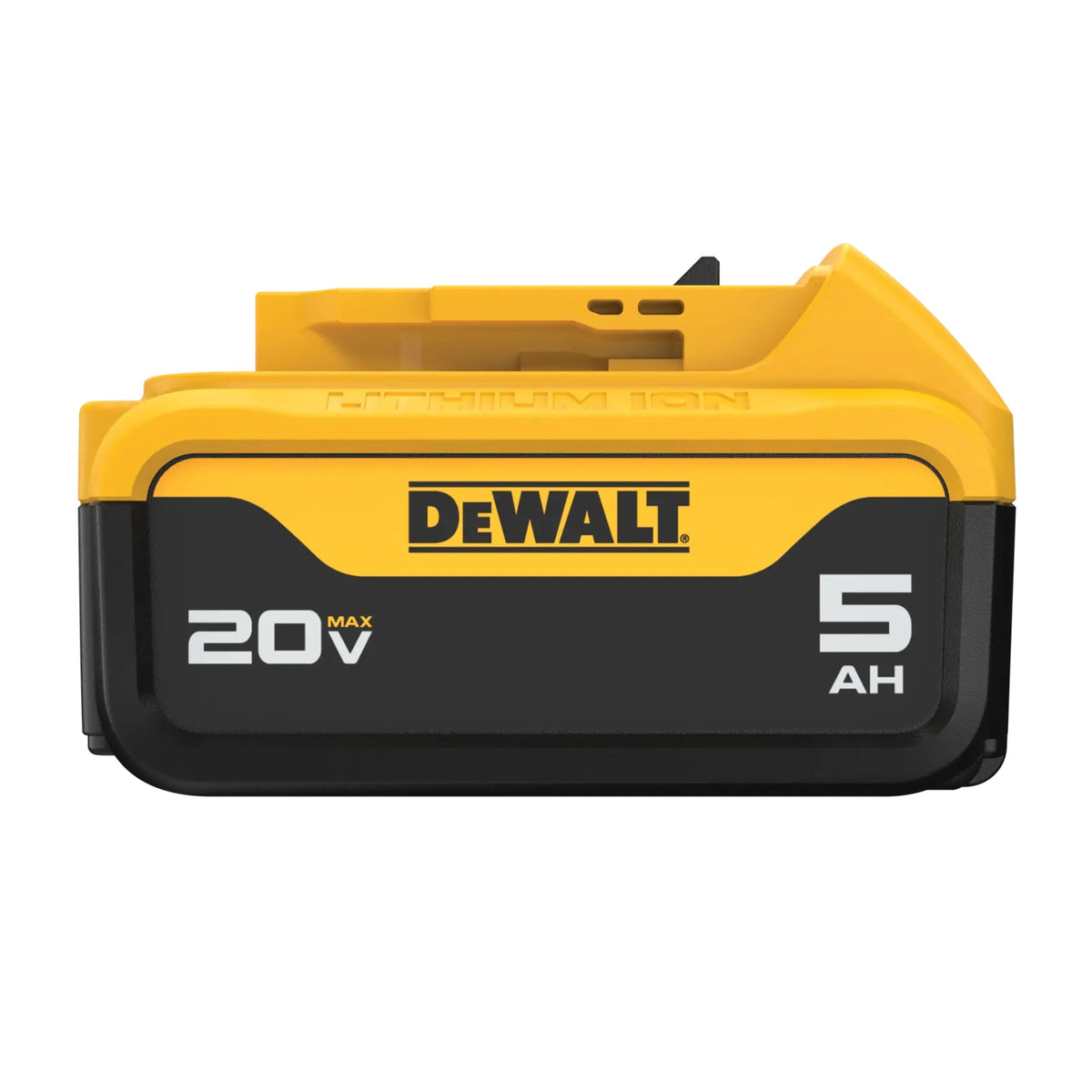 DEWALT DCB205 20V MAX 5Ah battery opposite side profile