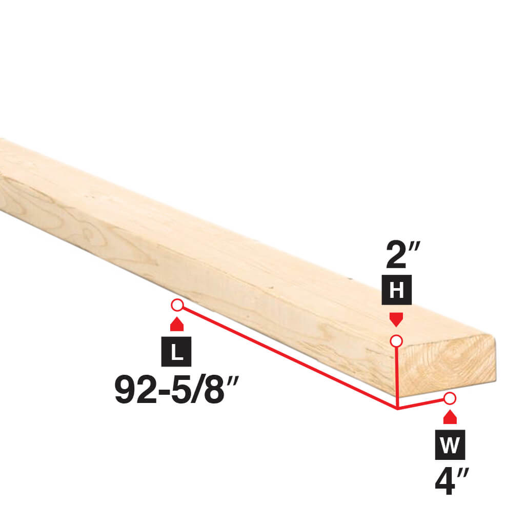 92-5/8 in 4 in 2 in Spruce Lumber