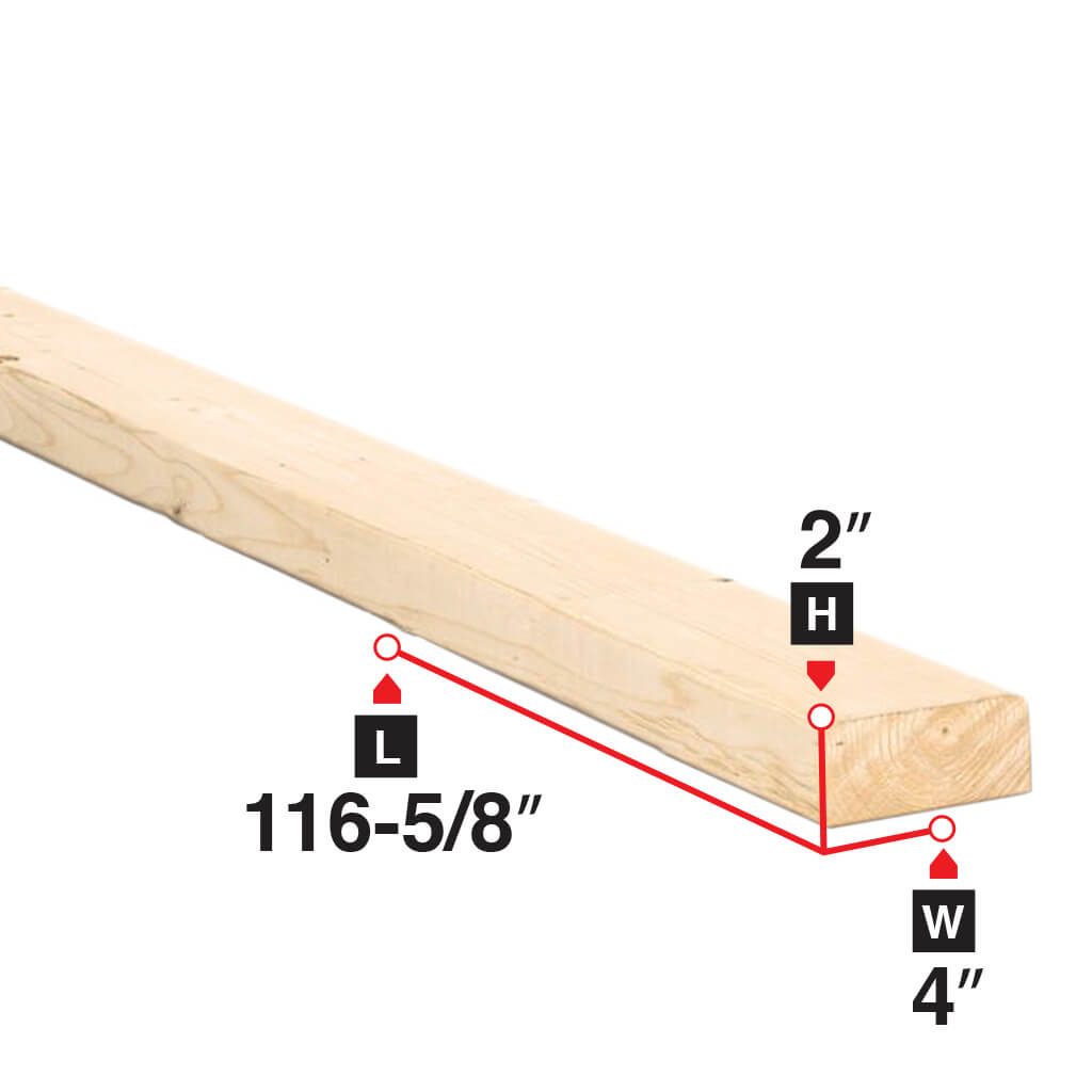 116-5/8 in 4 in 2 in Spruce Lumber