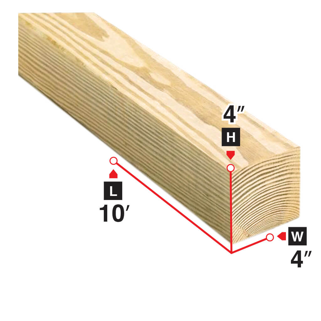 4 in. x 4 in. x 10 ft. Spruce Lumber