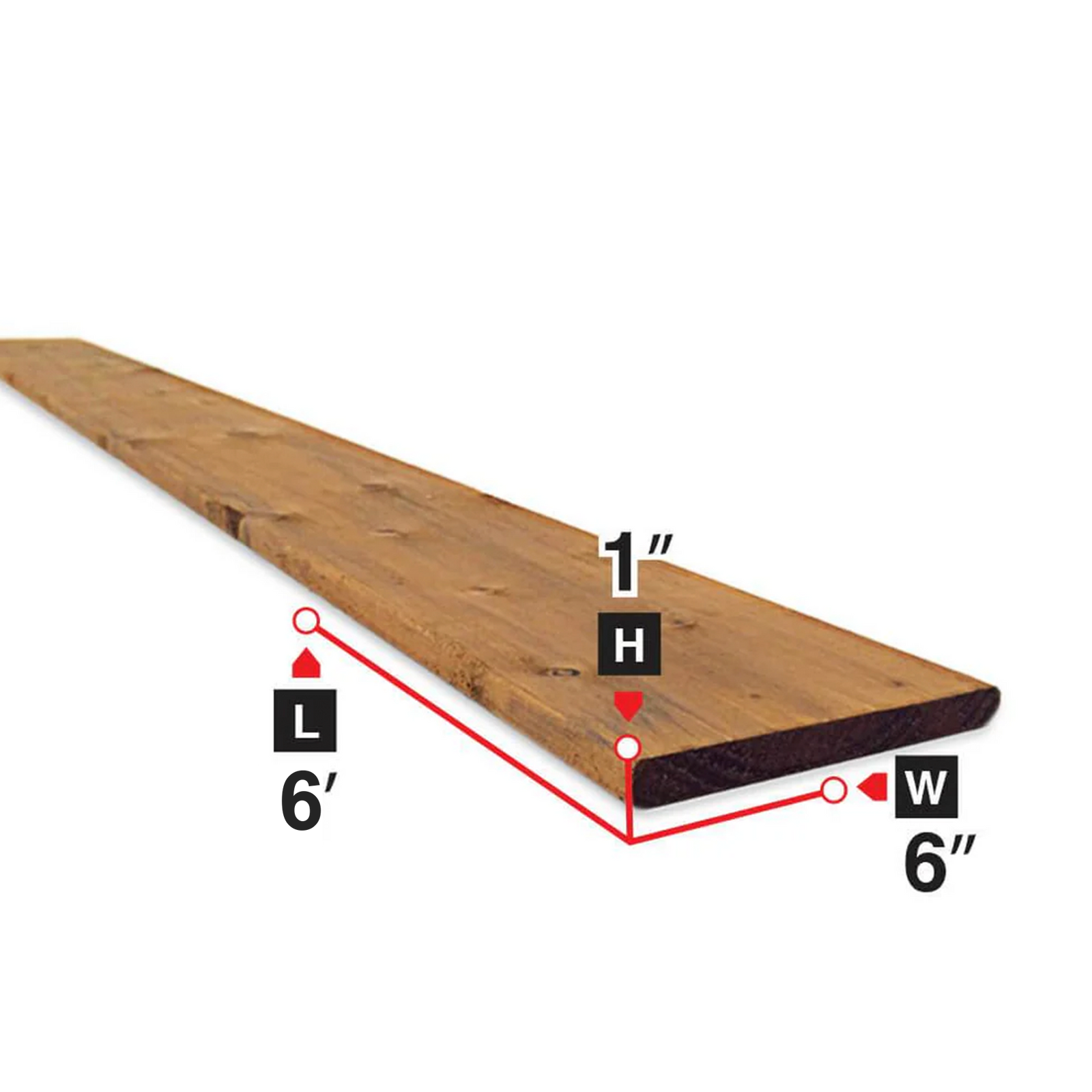 1 in. x 6 in. x 6 ft. Brown Pressure Treated Lumber Fence Board