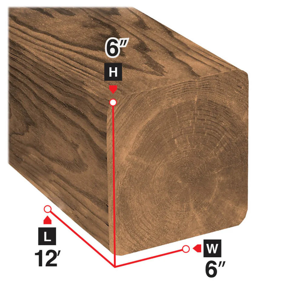 6 in. x 6 in. x 12 ft. Brown Pressure Treated Lumber