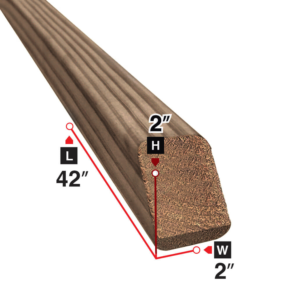 2 in. x 2 in. x 42 in. Brown Pressure Treated Square End Baluster