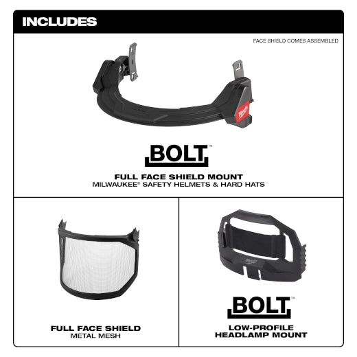 Milwaukee Bolt 48-73-1430 Full Face Shield - Metal Mesh