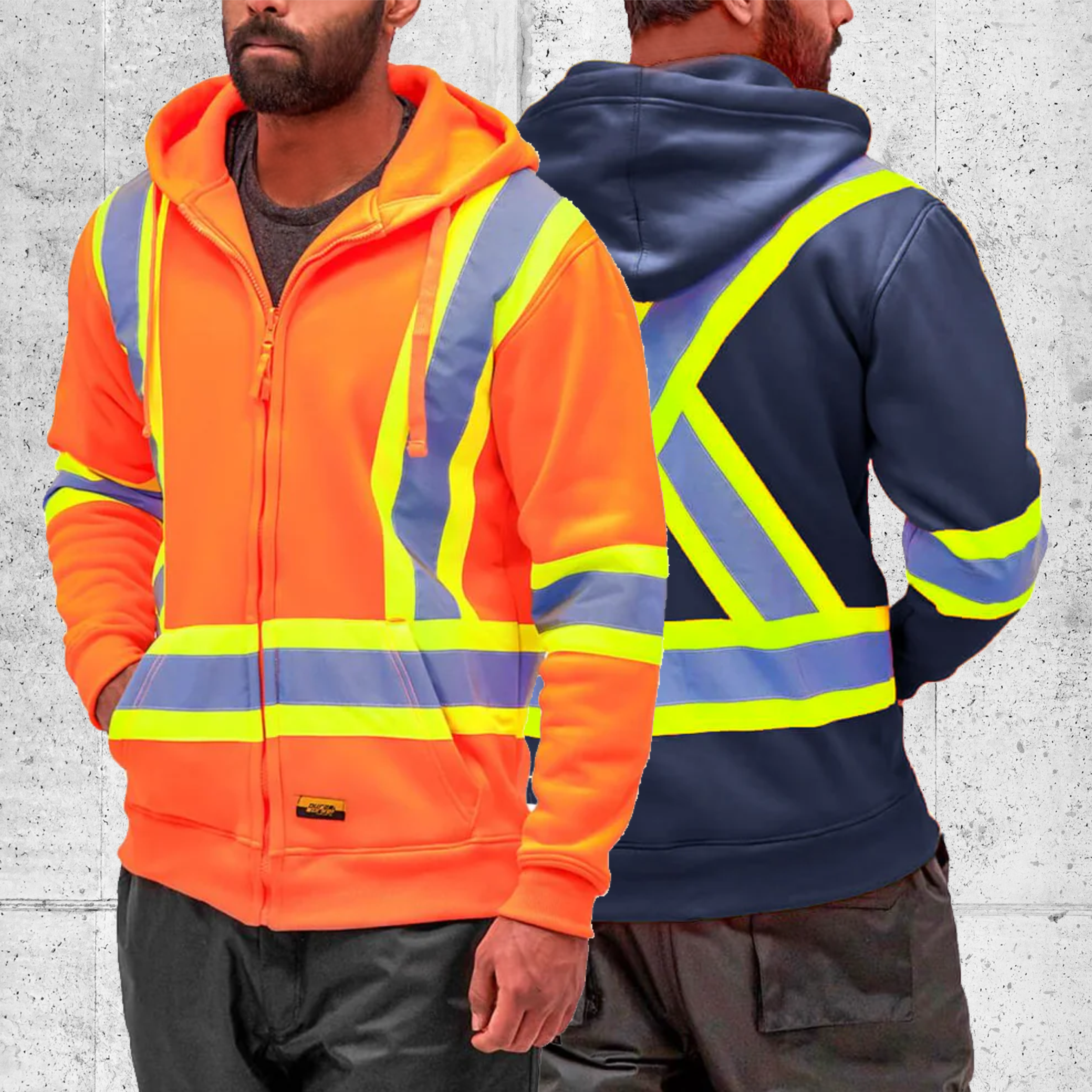 DuraDrive Men's 4 in. Hi-Vis Reflective Stripes Hooded Jacket