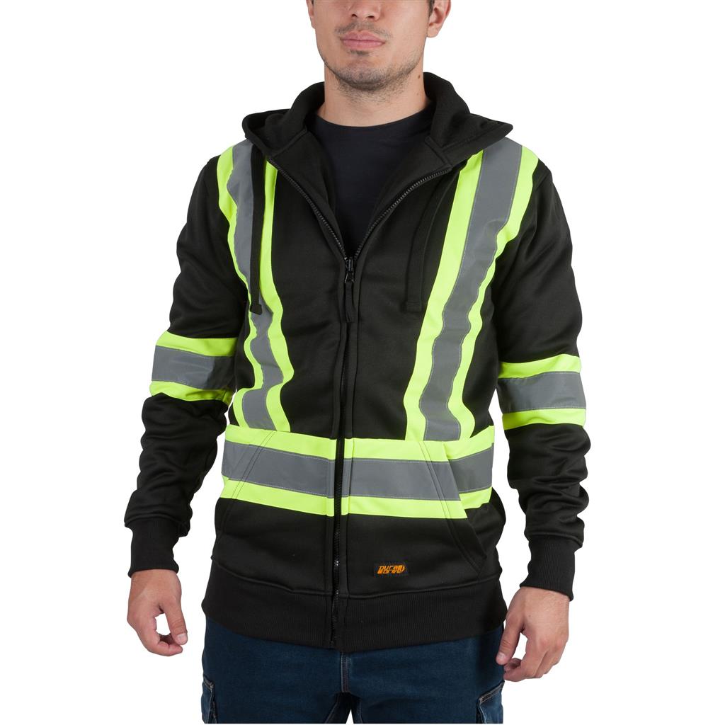 DuraDrive Men's 4 in. Hi-Vis Reflective Stripes Hooded Jacket