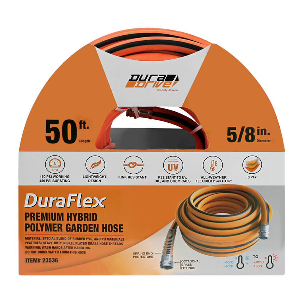 DuraDrive YPG5850F 5/8 in. x 50 ft. Hybrid Polymer Garden Hose