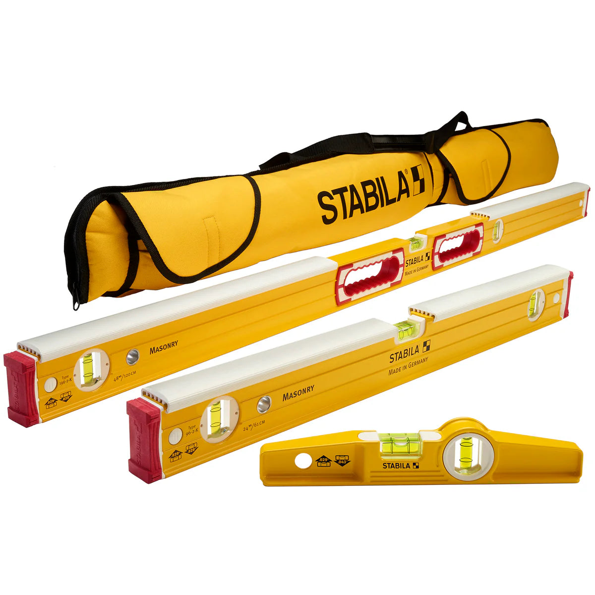 STABILA 48296 48 in. 24 in. Mason Level and Torpedo Magnetic Level