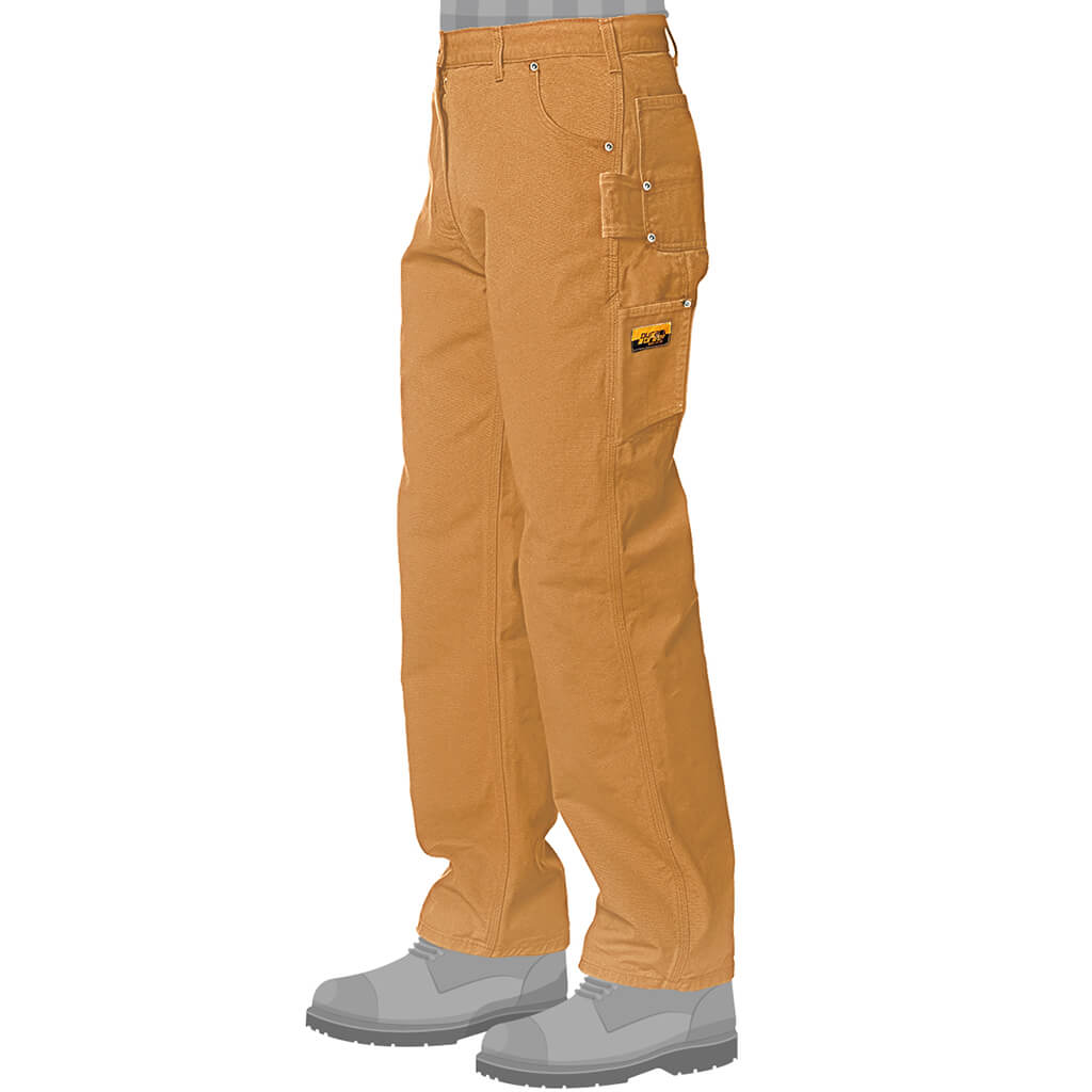 DuraDrive Men's Brown Duck 100% Cotton Loose Fit Garment Canvas Dungaree Work Pant