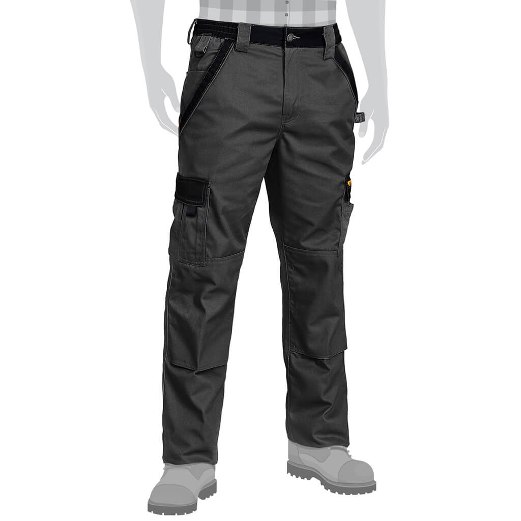 DuraDrive Men's Grey 65% Polyester/35% Cotton Two Tone Tradesman Double Knee Cargo Work Pant