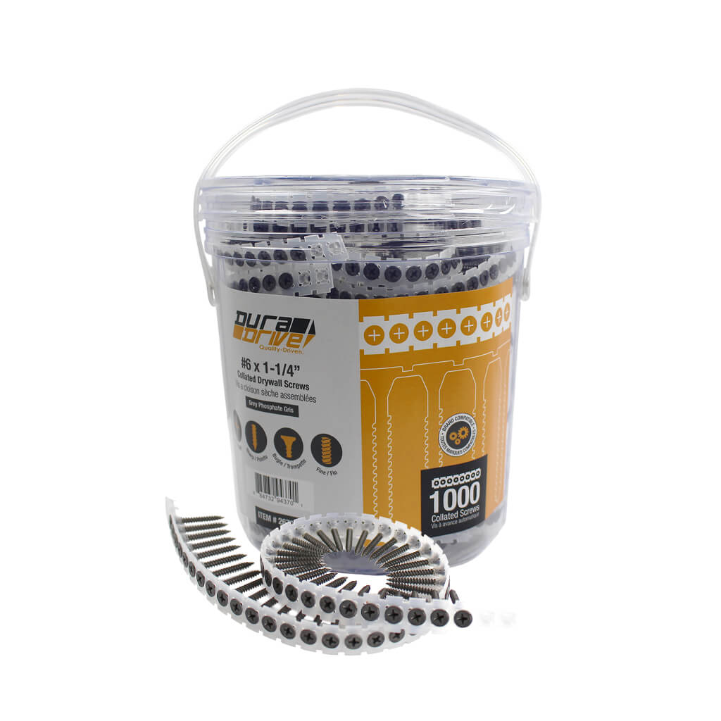 DuraDrive #6 x 1-1/4 in. Grey Phosphate Coated Bugle Head Phillips Drive Fine Thread Collated Drywall Screws
