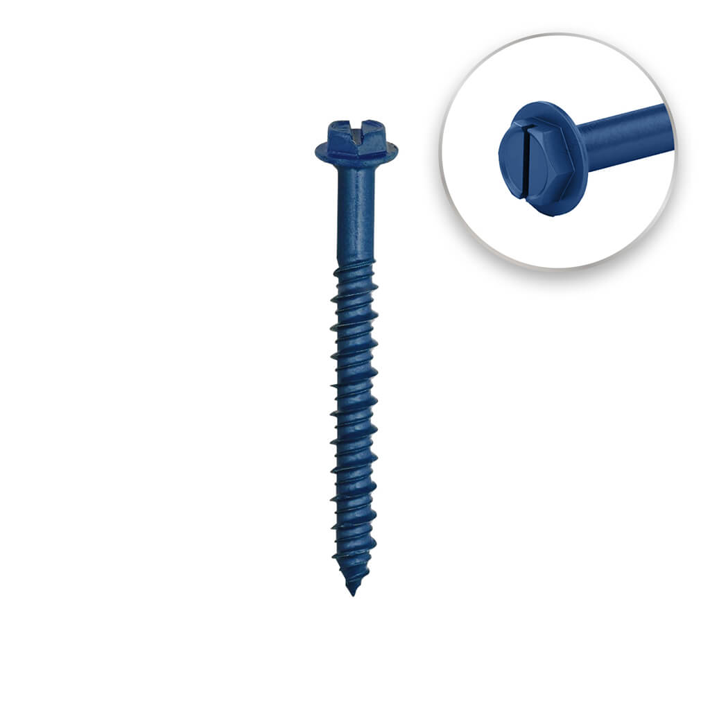 DuraDrive 1/4 in x 4 in Blue Ruspert Coated Concrete Screw