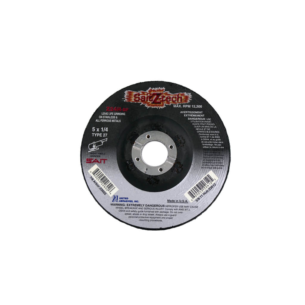 Sait Abrasivi S.p.A 22602 Z-Tech™ Type 27 1/4 in 1/4 in High Performance Grinding Wheel