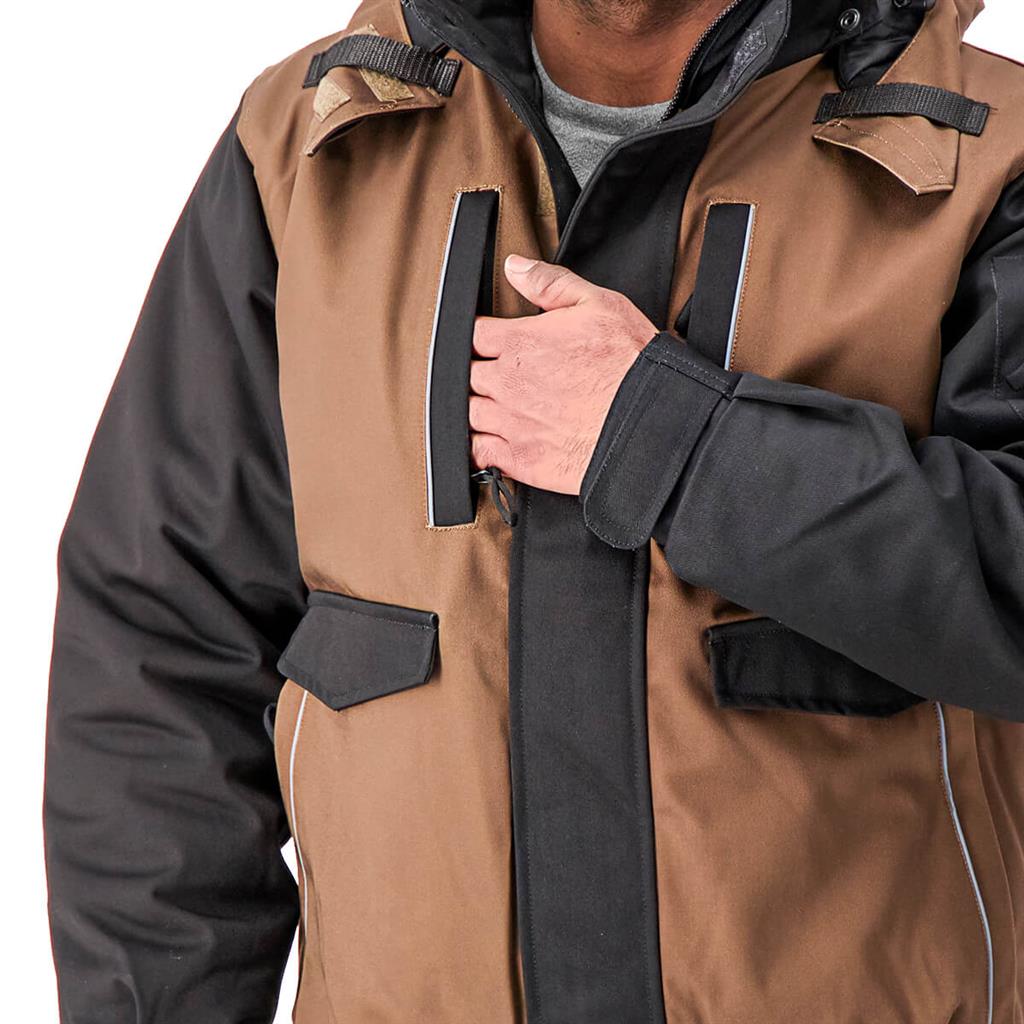 DuraDrive Men's TRADESMAN Two Tone Hooded Jacket Timber-Black